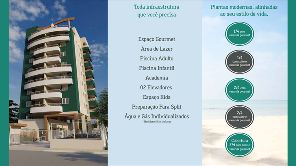 Nouveau ! Appartements en bord de mer à vendre ! 1 et 2 chambres, Plage de Flamengo, Salvador, Bahia!